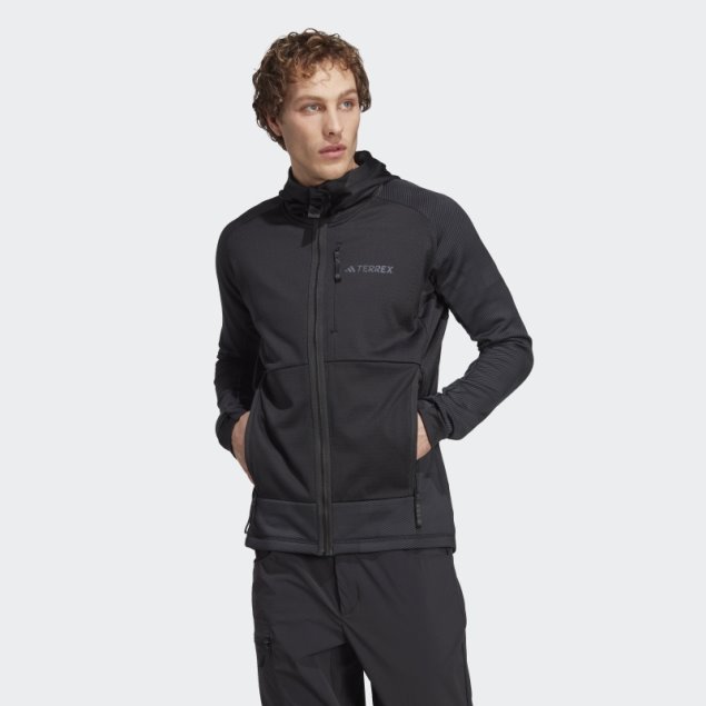 Adidas Terrex Tech Flooce Chaqueta Polar De Senderismo Con Capucha Negra