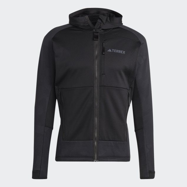 Adidas Terrex Tech Flooce Chaqueta Polar De Senderismo Con Capucha Negra