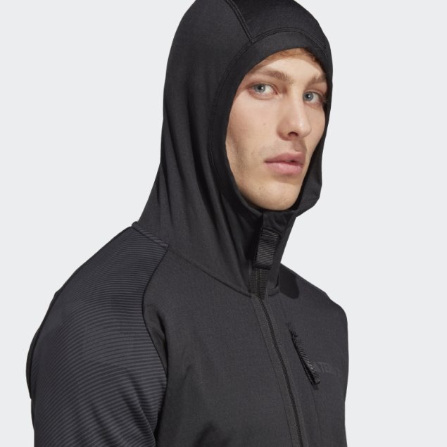 Adidas Terrex Tech Flooce Chaqueta Polar De Senderismo Con Capucha Negra