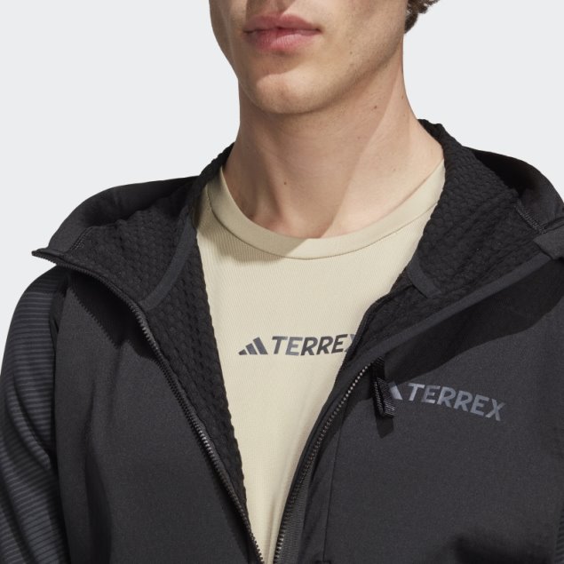 Adidas Terrex Tech Flooce Chaqueta Polar De Senderismo Con Capucha Negra