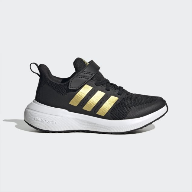 Adidas Fortarun 2.0 Cloudfoam Elastic Lace Top Strap Zapatos Oro Metalizado