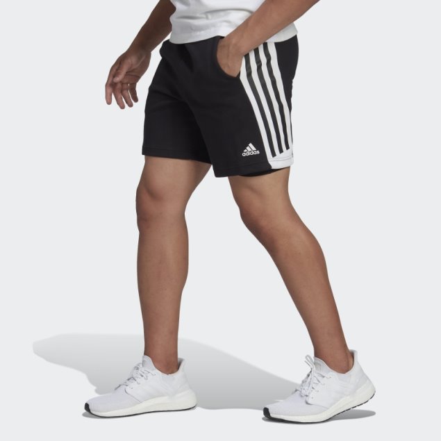 Pantalón Corto Negro Con 3 Bandas De íconos Del Futuro Adidas