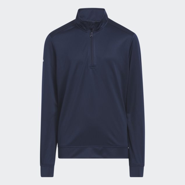 Adidas Heather Quarter Zip Pullover Azul Marino
