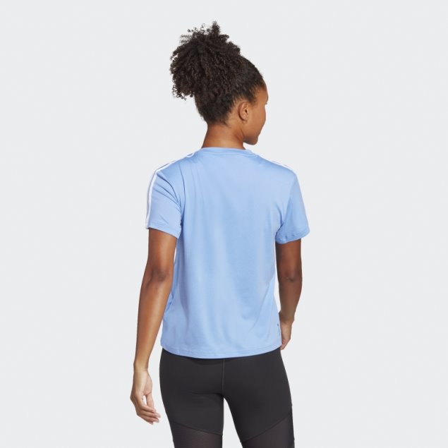 Adidas Camiseta Azul Aeroready Train Essentials Con 3 Rayas