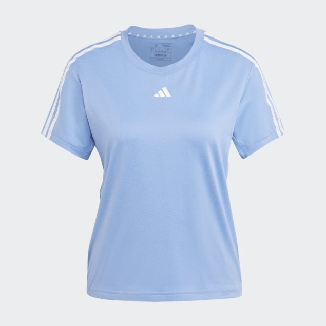 Adidas Camiseta Azul Aeroready Train Essentials Con 3 Rayas