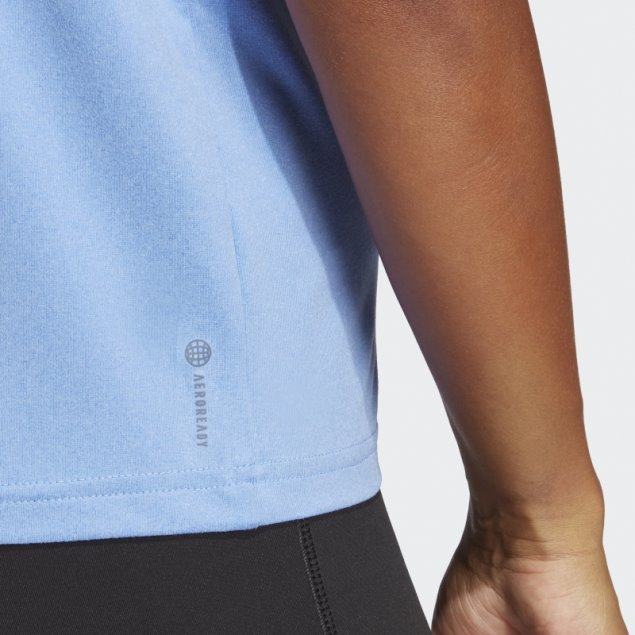 Adidas Camiseta Azul Aeroready Train Essentials Con 3 Rayas
