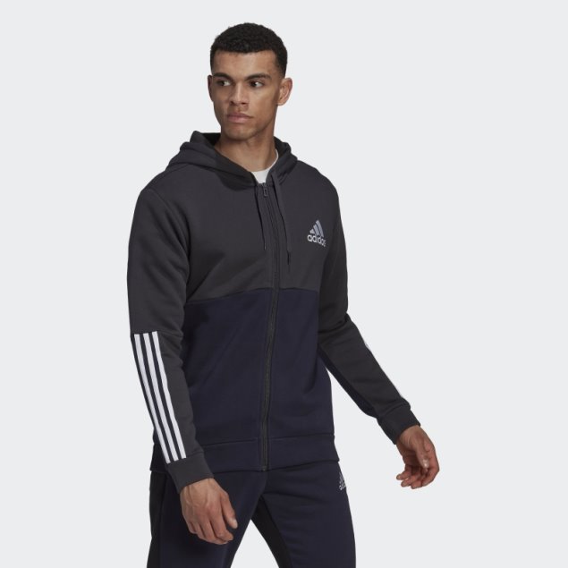 Sudadera Con Capucha Y Cremallera Completa Carbon Adidas Essentials Colorblock