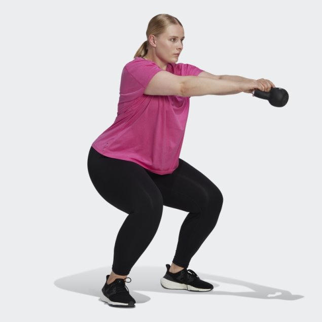 Aeroready Train Essentials Minimal Branding Camiseta Con Cuello En V (talla Grande) Fucsia Adidas