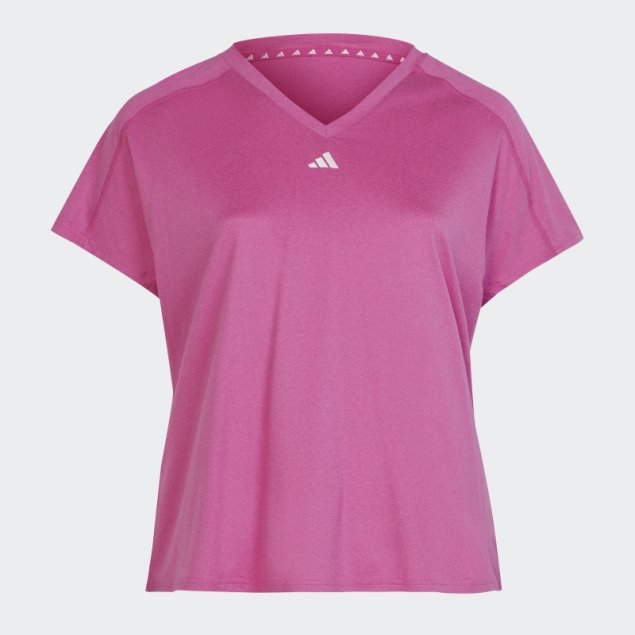 Aeroready Train Essentials Minimal Branding Camiseta Con Cuello En V (talla Grande) Fucsia Adidas