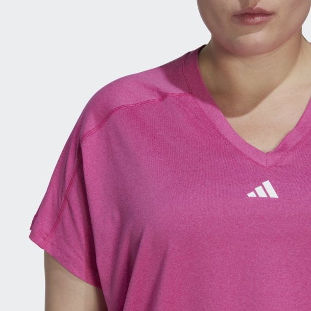 Aeroready Train Essentials Minimal Branding Camiseta Con Cuello En V (talla Grande) Fucsia Adidas