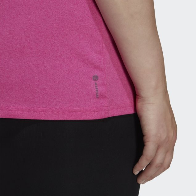 Aeroready Train Essentials Minimal Branding Camiseta Con Cuello En V (talla Grande) Fucsia Adidas