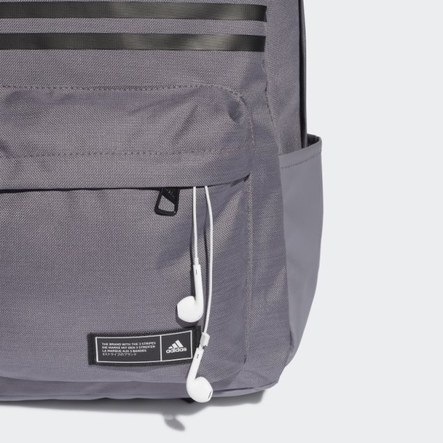 Mochila Horizontal Clásica 3 Rayas Trace Grey Adidas