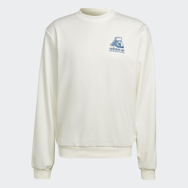 Sudadera Adidas Adventure Invierno Cuello Redondo Blanco Cálido