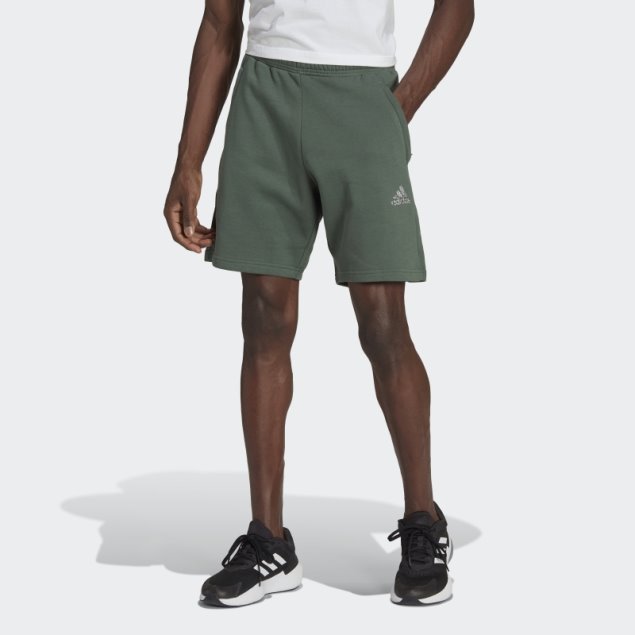 Pantalón Corto Adidas Verde óxido De Lana De Estadio Reciclado Con Insignia De Deporte