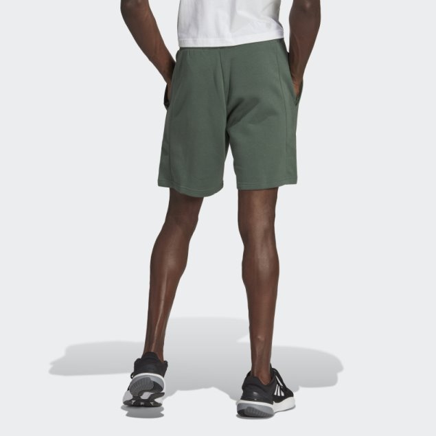 Pantalón Corto Adidas Verde óxido De Lana De Estadio Reciclado Con Insignia De Deporte