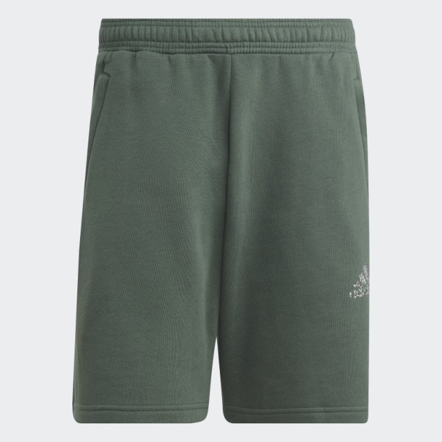 Pantalón Corto Adidas Verde óxido De Lana De Estadio Reciclado Con Insignia De Deporte