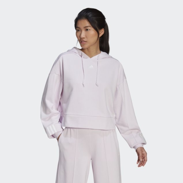 Adidas Sudadera Rosa Con Capucha Hyperglam French Terry