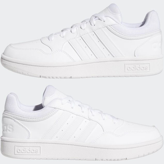 Zapatillas Adidas Blancas Hoops 3.0 Bajas Clasicas