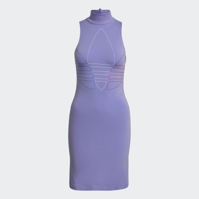 Vestido Sin Mangas Adidas Adicolor Triocolor Morado Claro