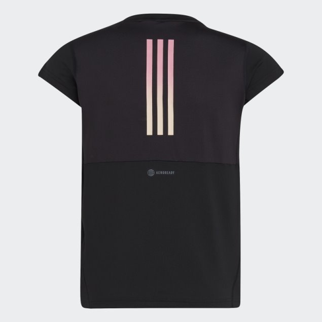 Camiseta Negra Adidas Aeroready 3 Rayas