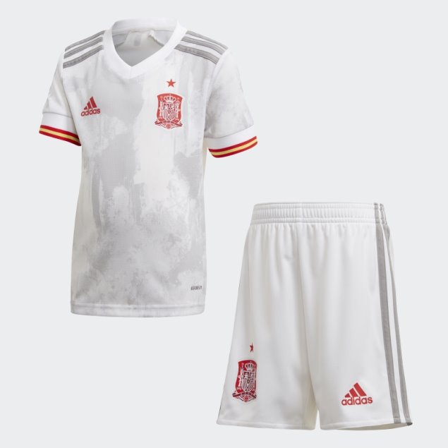 Mini Equipacion Adidas España Segunda Equipacion Blanca