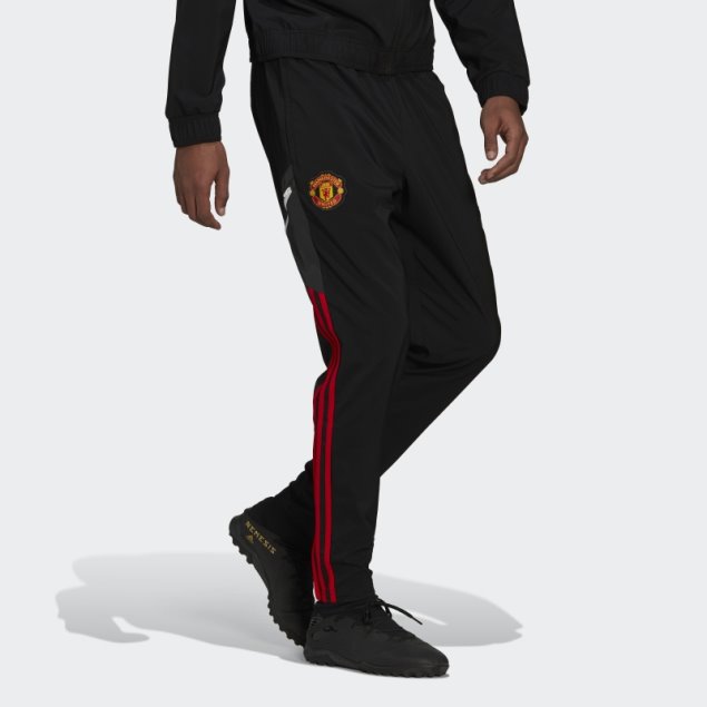Pantalón De Chándal Negro De Presentación Adidas Manchester United