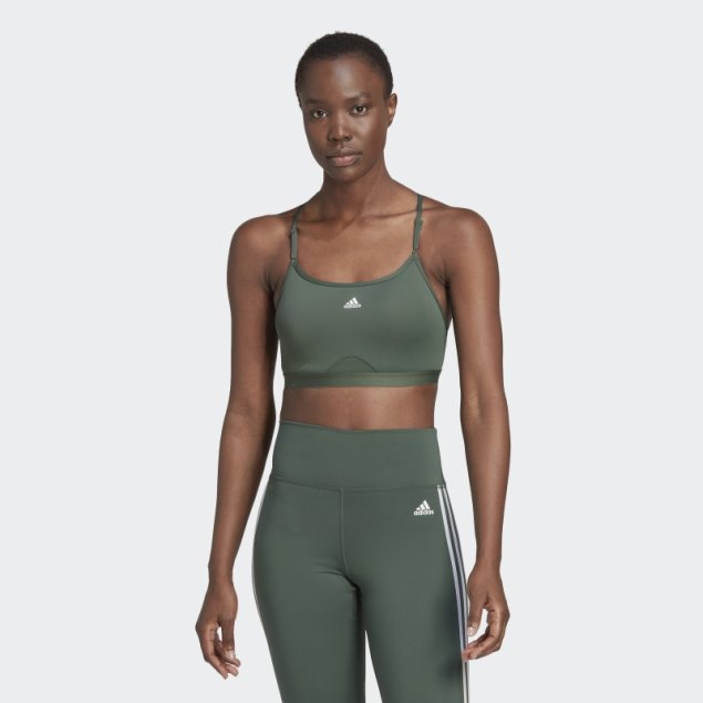 Sujetador Adidas Aeroreact Training Light-support Verde óxido