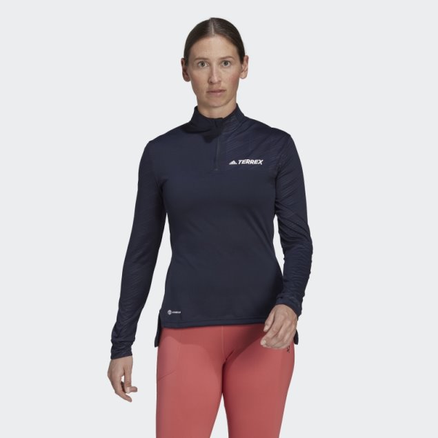 Camiseta Adidas Terrex Multicolor Con Media Cremallera