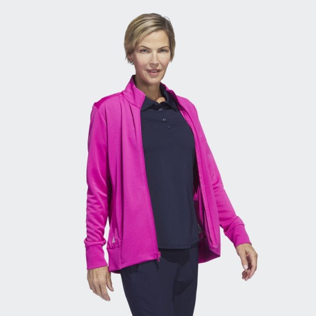 Chaqueta Texturizada Con Cremallera Completa Fucsia Adidas