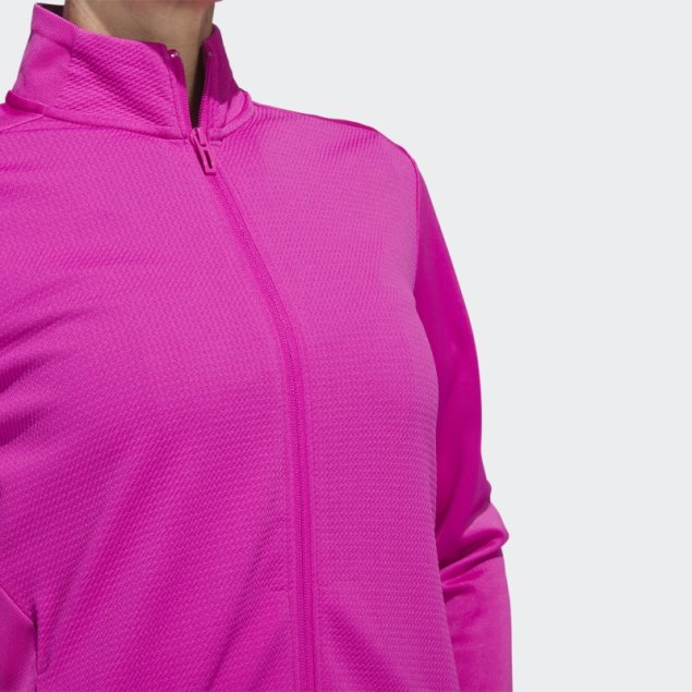 Chamarra Texturizada Fucsia Con Cremallera Completa De Adidas