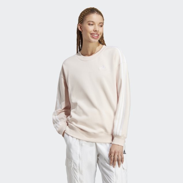 Sudadera Adidas Essentials 3 Rayas Cuarzo