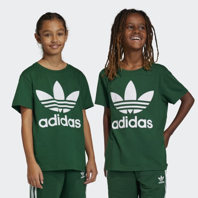 Moda Adidas Trefoil Camiseta Verde Oscuro