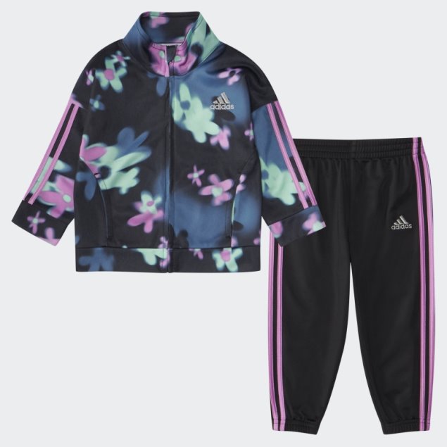 Conjunto De Chándal Negro Con Estampado De Camuflaje De Adidas