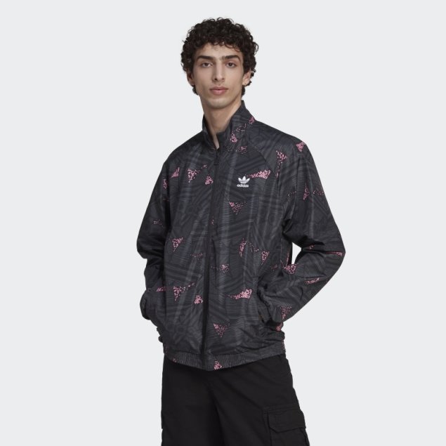 Adidas Rekive Trefoil Allover Print Track Top Negro Moda