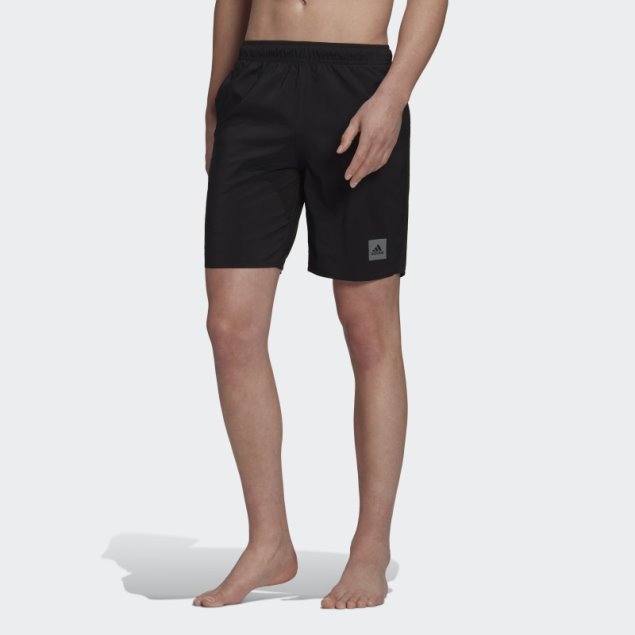 Adidas Shorts De Baño Sólidos De Largo Clásico En Negro