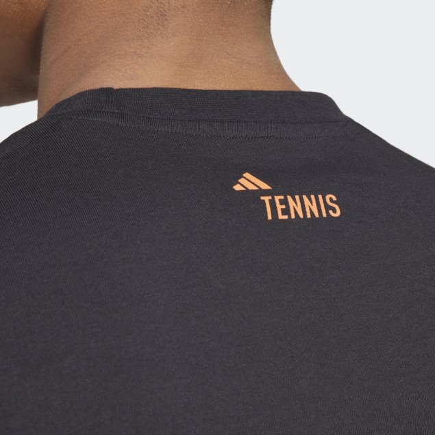 Adidas Aeroready Playera Negra Gráfica Roland Garros Tenis