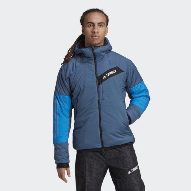 Chaqueta Con Capucha Terrex Techrock Stretch Primaloft Acero Adidas