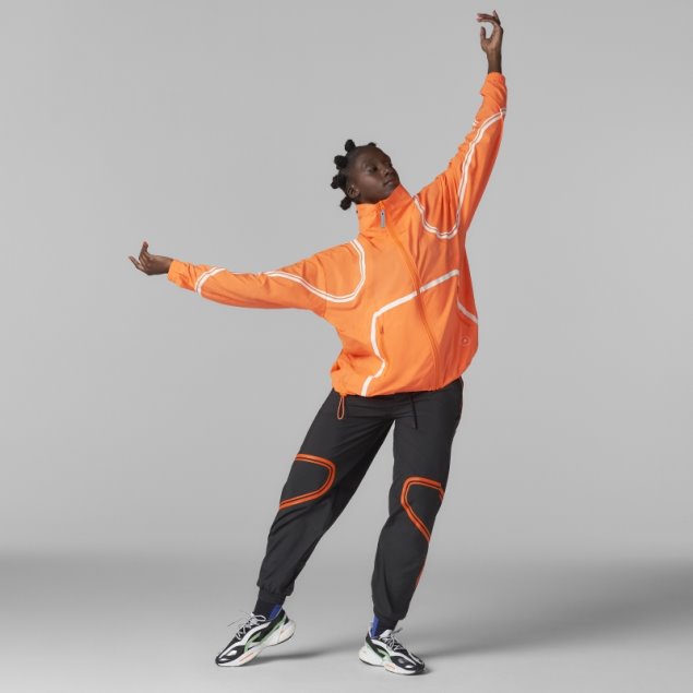 Adidas By Stella Mccartney Truepace Chaqueta Tejida Aplicación Naranja Moda