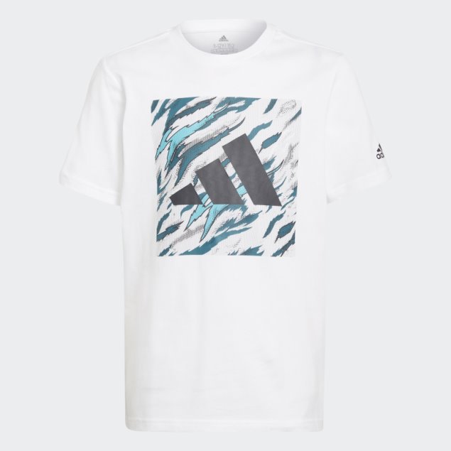 Camiseta Adidas Blanca Con Estampado De Tigre De Agua