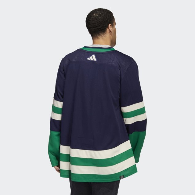 Adidas Azul Marino 09 Ccm-sld Canucks Auténtico Reverso Retro Wordmark Camiseta