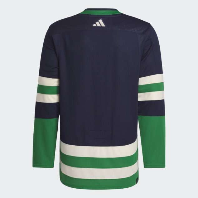 Adidas Azul Marino 09 Ccm-sld Canucks Auténtico Reverso Retro Wordmark Camiseta