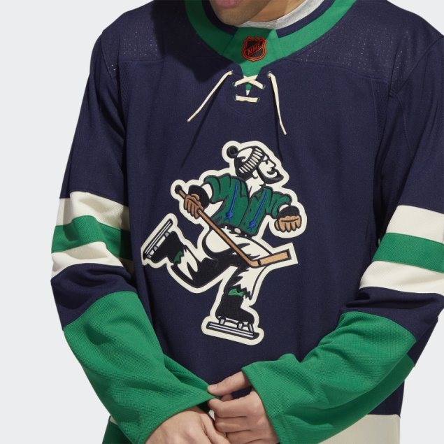 Adidas Azul Marino 09 Ccm-sld Canucks Auténtico Reverso Retro Wordmark Camiseta