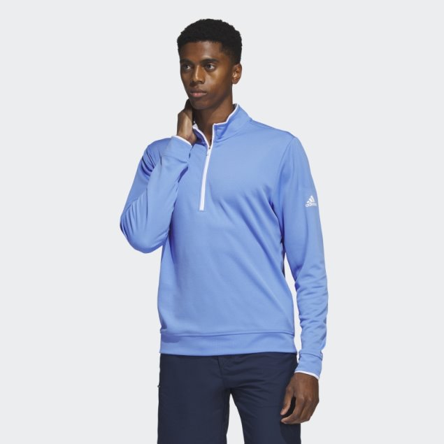 Adidas Jersey Con Cremallera De Un Cuarto Azul