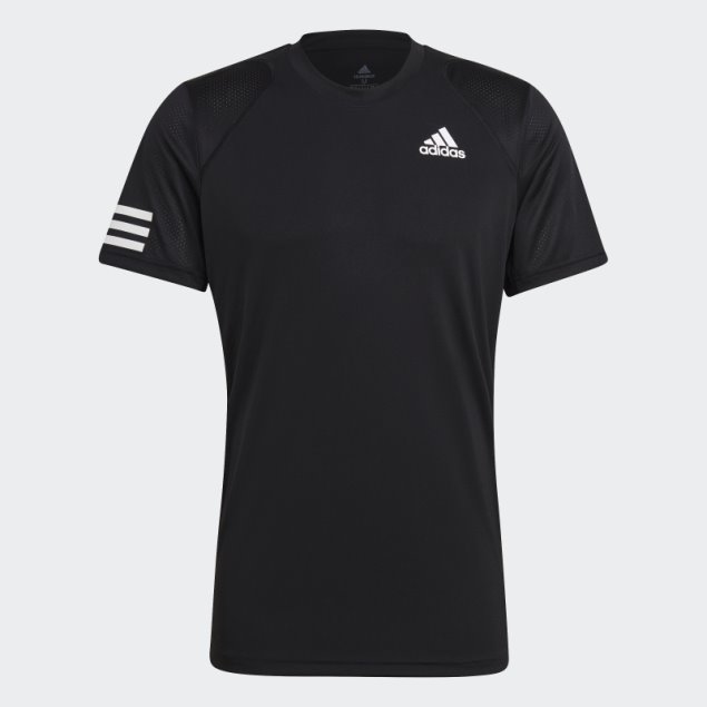 Camiseta Club Tennis 3 Rayas Adidas Negra