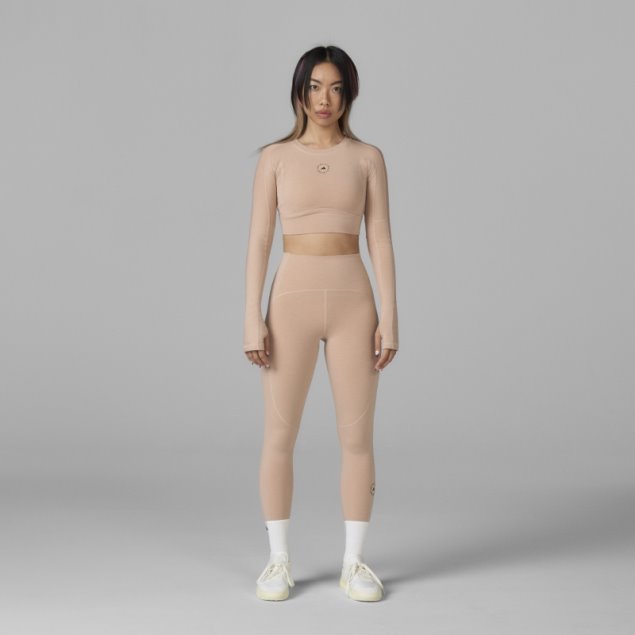 Adidas By Stella Mccartney 7/8 Polainas De Yoga Ceniza Perla Caliente
