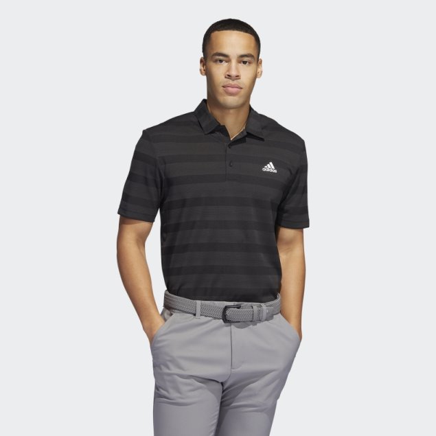 Polo Negro Rayas Bicolor Adidas