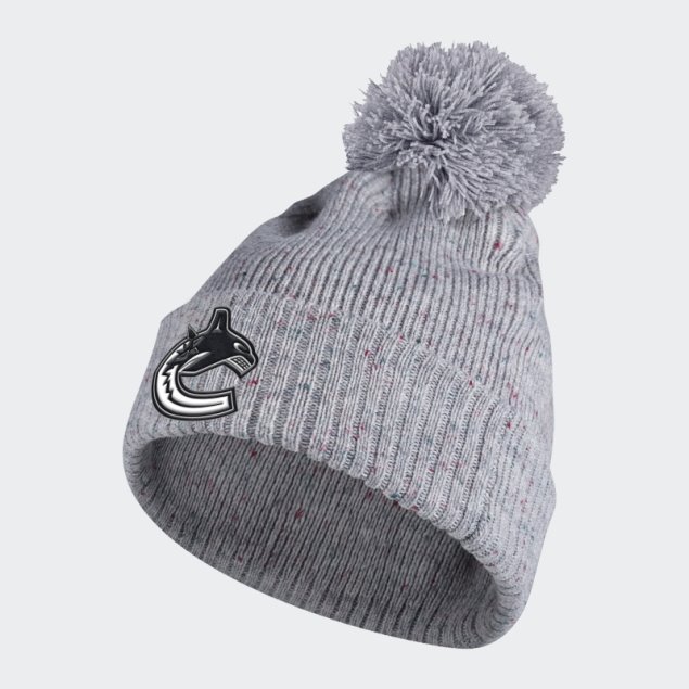 Canucks Speckle Cuffed Pom Gorro Gris Adidas