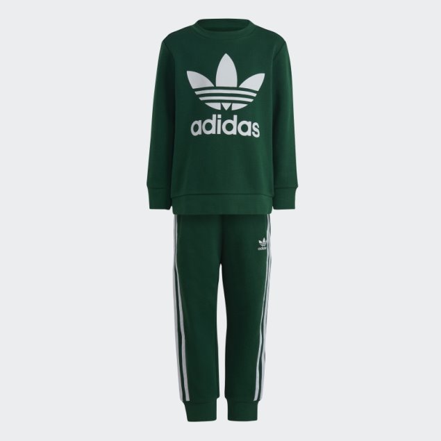 Conjunto Adidas Adicolor Crew Verde Oscuro