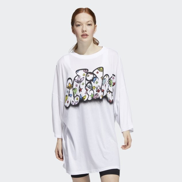 Jeremy Scott Camiseta Vestido Adidas Blanco
