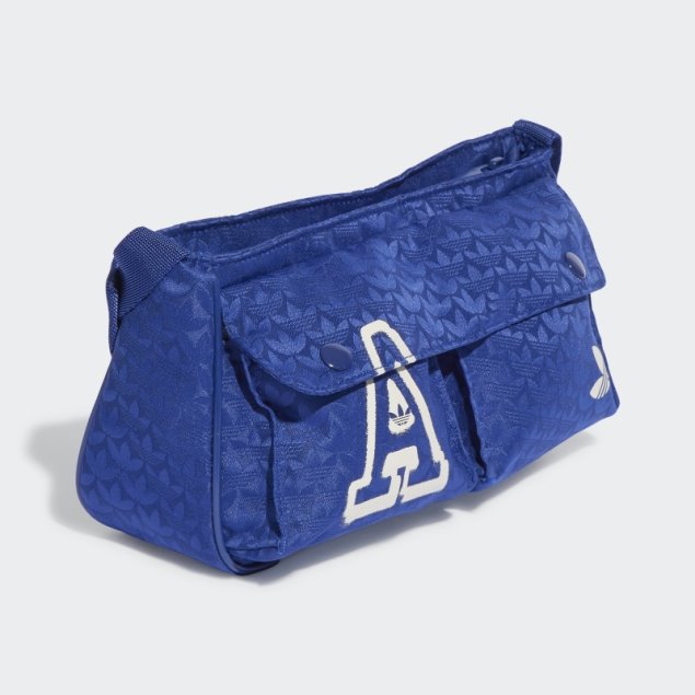 Bolso De Viaje Mini De Jacquard Con Monograma Y Trébol Azul Victoria Adidas